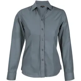 Ladies Easy Care Blouse Long Sleeve Grey